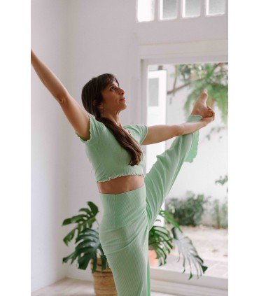 Top Eunoia de Algas y Algodón Orgánico – Manga Corta Azul Consciente