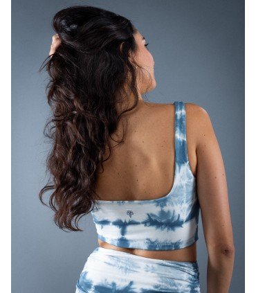 Top Largo Ahimsa – Tie Dye Azul & Blanco, Suavidad y Paz Interior